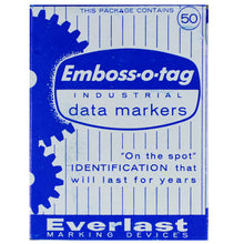 Load image into Gallery viewer, Front cover of Emboss-O-Tag Double Sided Write On Metal Tags