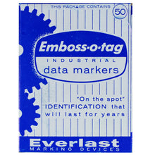 Load image into Gallery viewer, Front cover of Emboss-O-Tag Double Sided Write On Metal Tags
