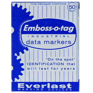 Front cover of Emboss-O-Tag Double Sided Write On Metal Tags